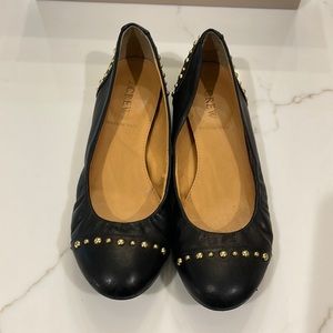 Black and gold black flat J. Crew flats.